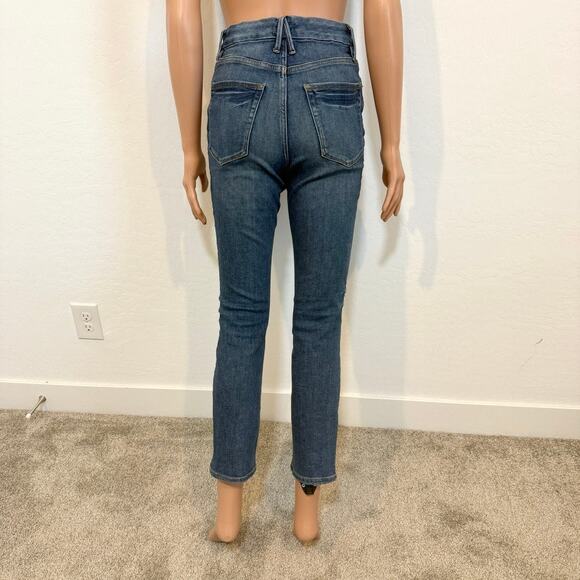 Good American 4/27 distressed high rise waist stretch jean J2 3021 - Picture 13 of 14